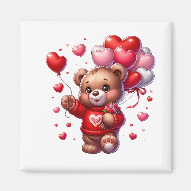 Íman Ímã de Ursinho de São Valentim   (Frente)