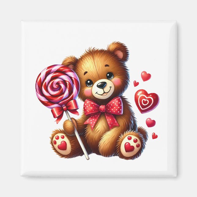 Íman Ímã de Ursinho de São Valentim (Frente)