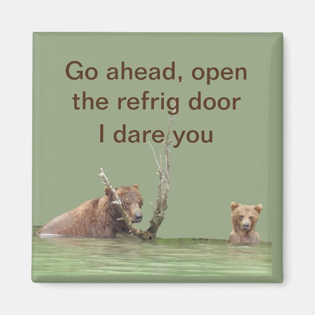 Íman ímã de urso pardo (Frente)