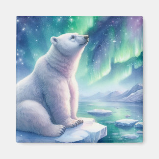 Íman Ímã de Urso Polar em Aquarela