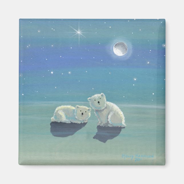 Íman Ímã de Urso Polar Fofo (Frente)