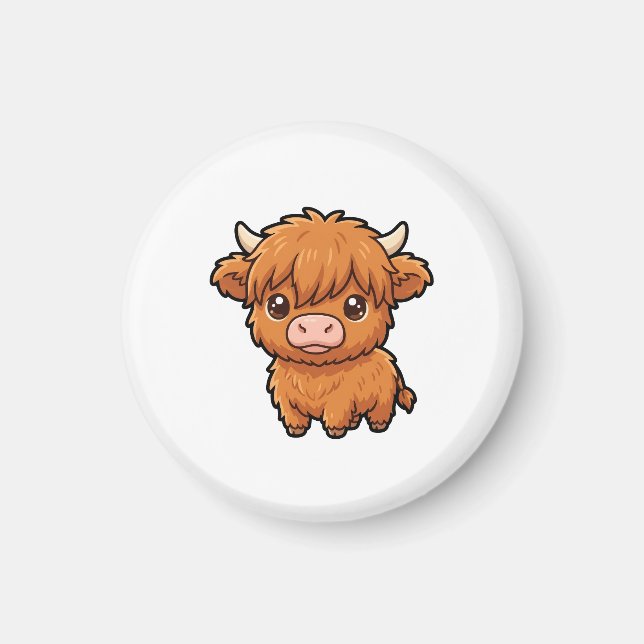 Íman Ímã de Vaca das Terras Altas de Bebê Fofo (Frente)