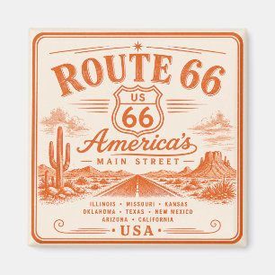 Íman Ímã de Viagem Americana pela Rota 66 Vintage