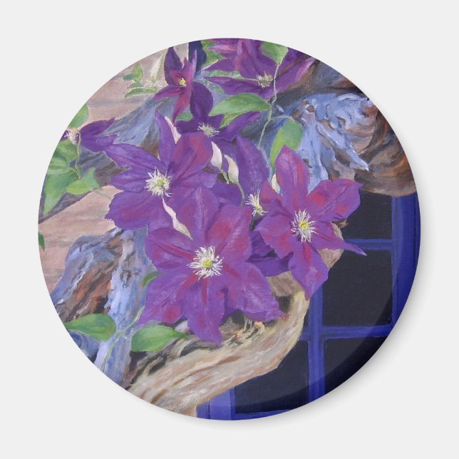 Íman imã de vinha clematis (Frente)