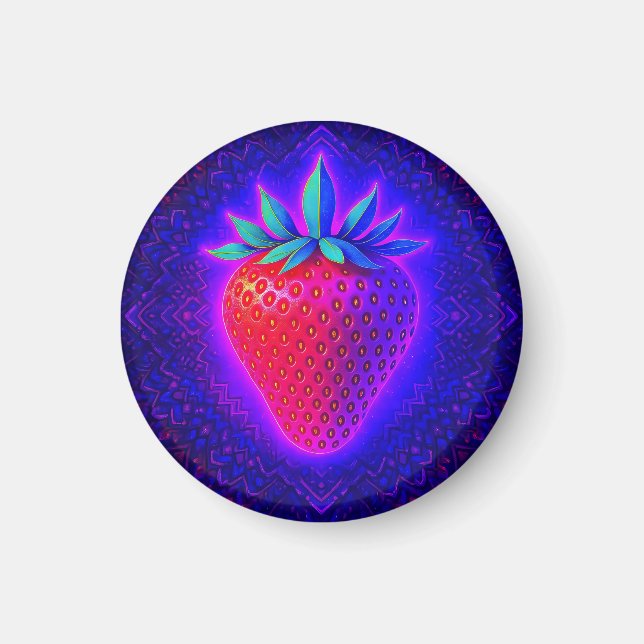Íman Ímã de visual vibrante de Morango Neon (Frente)