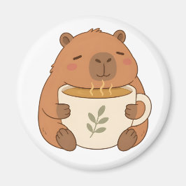 Íman Ímã de Xícara de Café Abraçado por Capivara Fofa