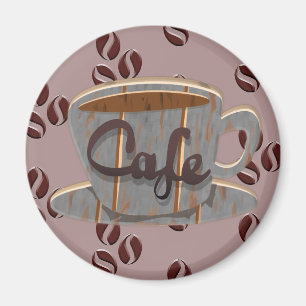 Íman Ímã de Xícara de Café e Grãos de Café
