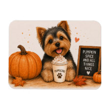 Ímã de Yorkie Yorkshire Terrier Pumpkin Spice