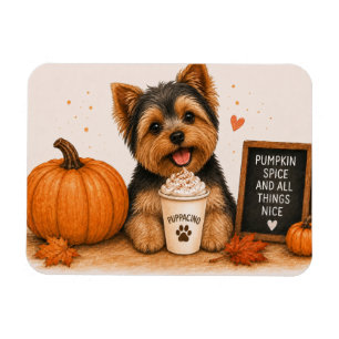 Íman Ímã de Yorkie Yorkshire Terrier Pumpkin Spice