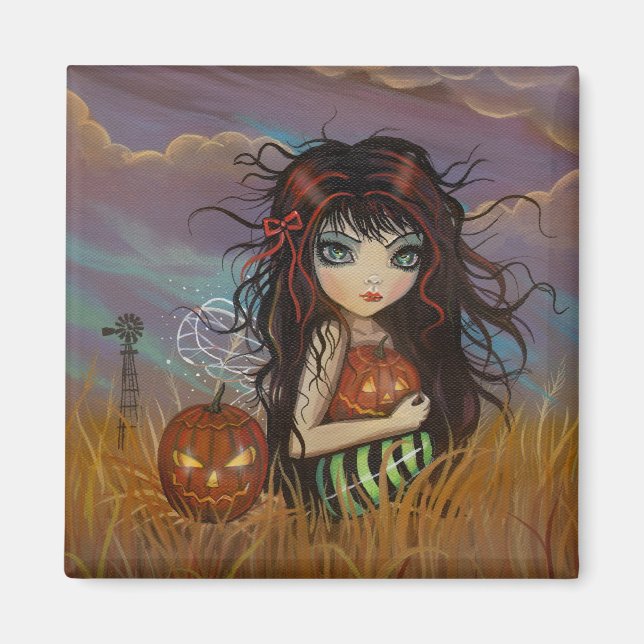 Íman Ímã Decorativo de Fada de Halloween (Frente)