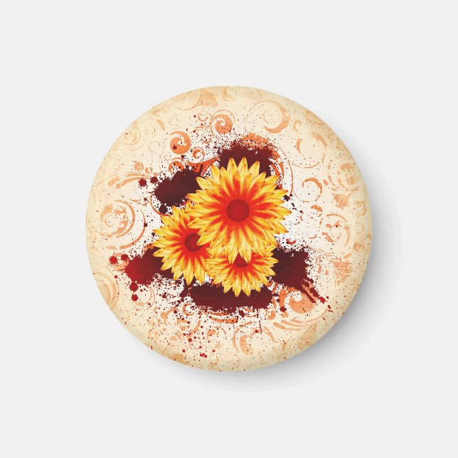 Íman imã design floral (Frente)