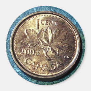 Íman Ímã (dianteiro) da moeda de um centavo de 2003