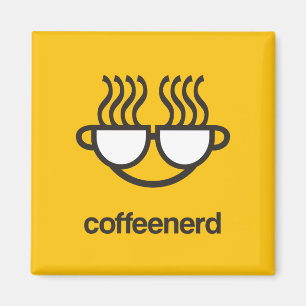 Íman Ímã do amarelo do nerd do café