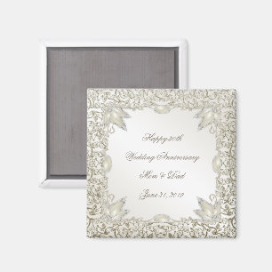 Íman Ímã do aniversário de casamento da pérola eleg