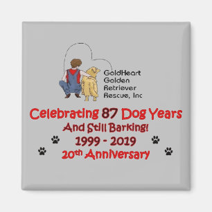 Íman Ímã do aniversário de GoldHeart 20o