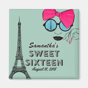 Íman Ímã do aniversário do tema de Paris do doce