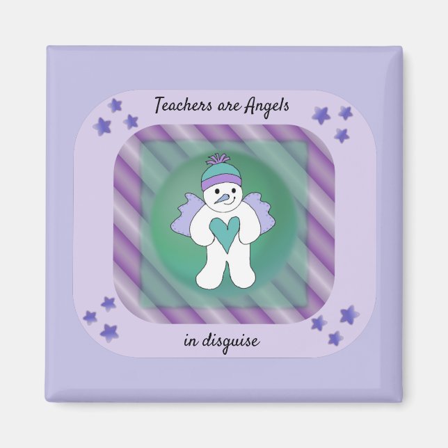 Íman Ímã do Anjo da Neve dos Professores (Frente)