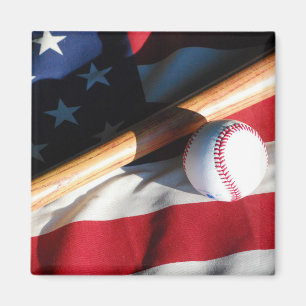 Íman Ímã do basebol, do bastão e da bandeira america