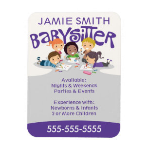Íman Ímã do cartão de visita da baby-sitter