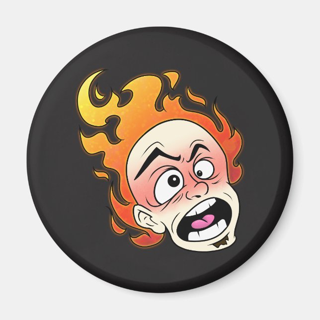 Íman Ímã do Círculo da Cabeça de Fogo Escovilical (Frente)