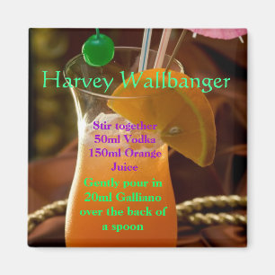 Íman Ímã do cocktail de Harvey Wallbanger