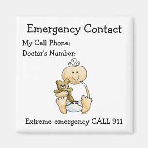 Íman Ímã do contato da emergência da baby-sitter