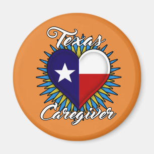 Íman Ímã do cuidador de Texas (fundo alaranjado)
