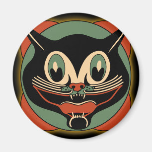 Íman Ímã do Dia das Bruxas do gato do art deco do