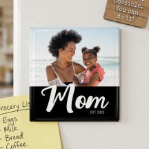 Ímã do Dia das Mães com Foto da Mamãe Estabelecida
