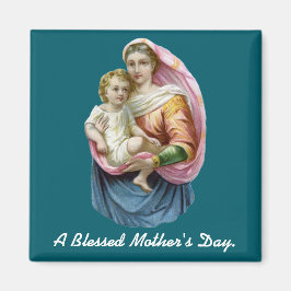 Íman Ímã do Dia das Mães com Maria segurando Jesus