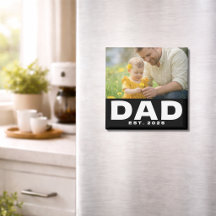 Ímã do Dia dos Pais Foto do Papai Estabelecido