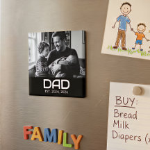 Ímã do Dia dos Pais Foto do Papai Estabelecido