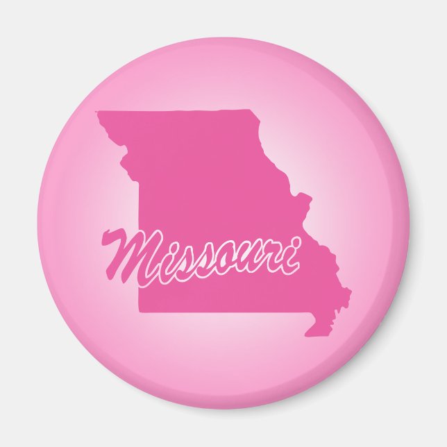 Íman Ímã do Estado Pink Missouri (Frente)