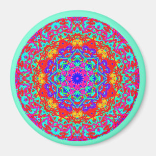 Íman Ímã do estilo da mandala de Fuschia da hortelã