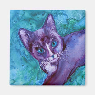 Íman Ímã do gatinho - "smoking roxo "