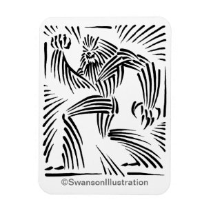 Íman Ímã do gráfico do Woodcut de Bigfoot