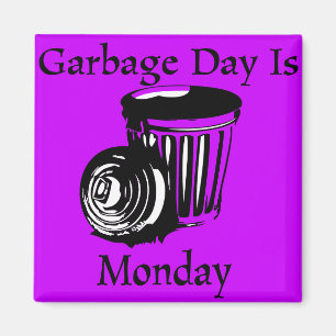 Íman Ímã do lembrete de segunda-feira do dia do lixo