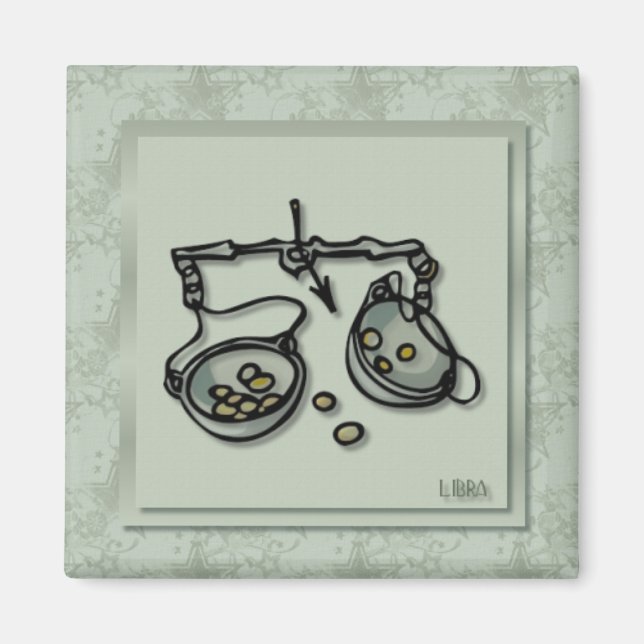 Íman Ímã do Libra do sinal do zodíaco (Frente)