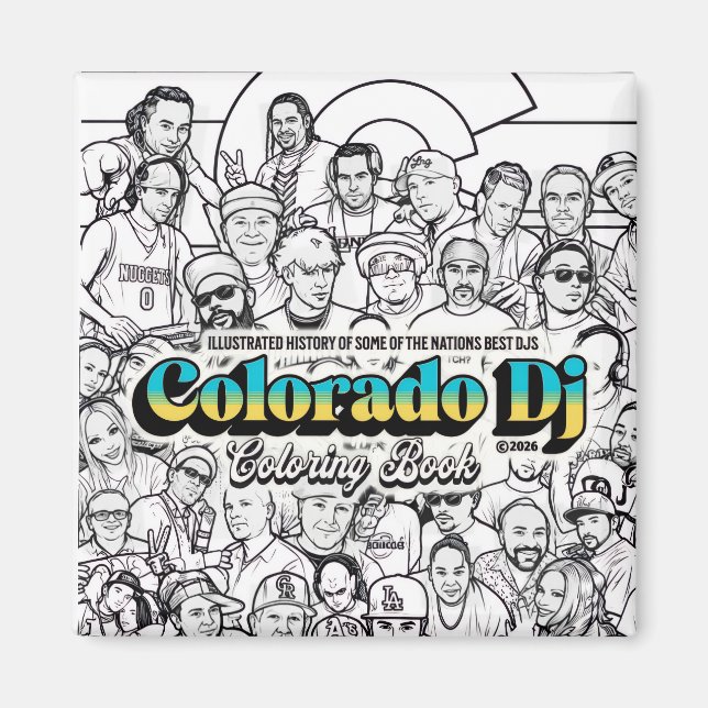 Íman Ímã do livro de colorir Colorado Dj (Frente)