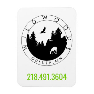 Íman Ímã do logotipo de Wildwoods com número de