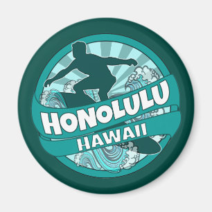 Íman Ímã do logotipo do surfista da cerceta de Honolu