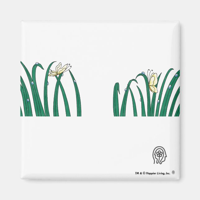 Íman Ímã do logotipo vivo mais feliz (Frente)