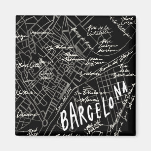 Íman Ímã do mapa da espanha de Barcelona - estilo pre