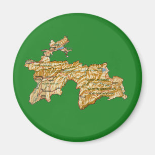Íman Ímã do mapa de Tajikistan