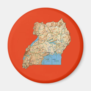 Íman Ímã do mapa de Uganda
