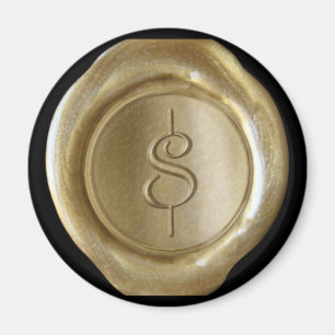 Íman Ímã do monograma do selo da cera - ouro - estilo