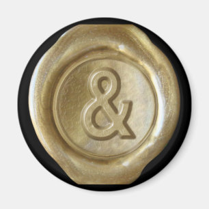 Íman Ímã do monograma do selo da cera - ouro - estilo