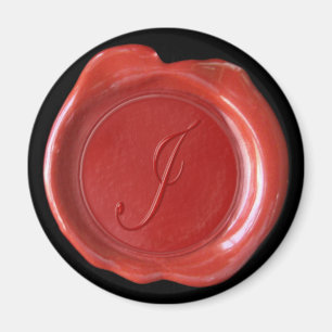 Íman Ímã do monograma do selo da cera - vermelho -