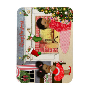 Íman Ímã do Natal da criança do afro-americano