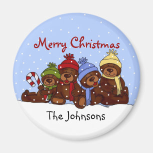 Íman Ímã do Natal da família do urso